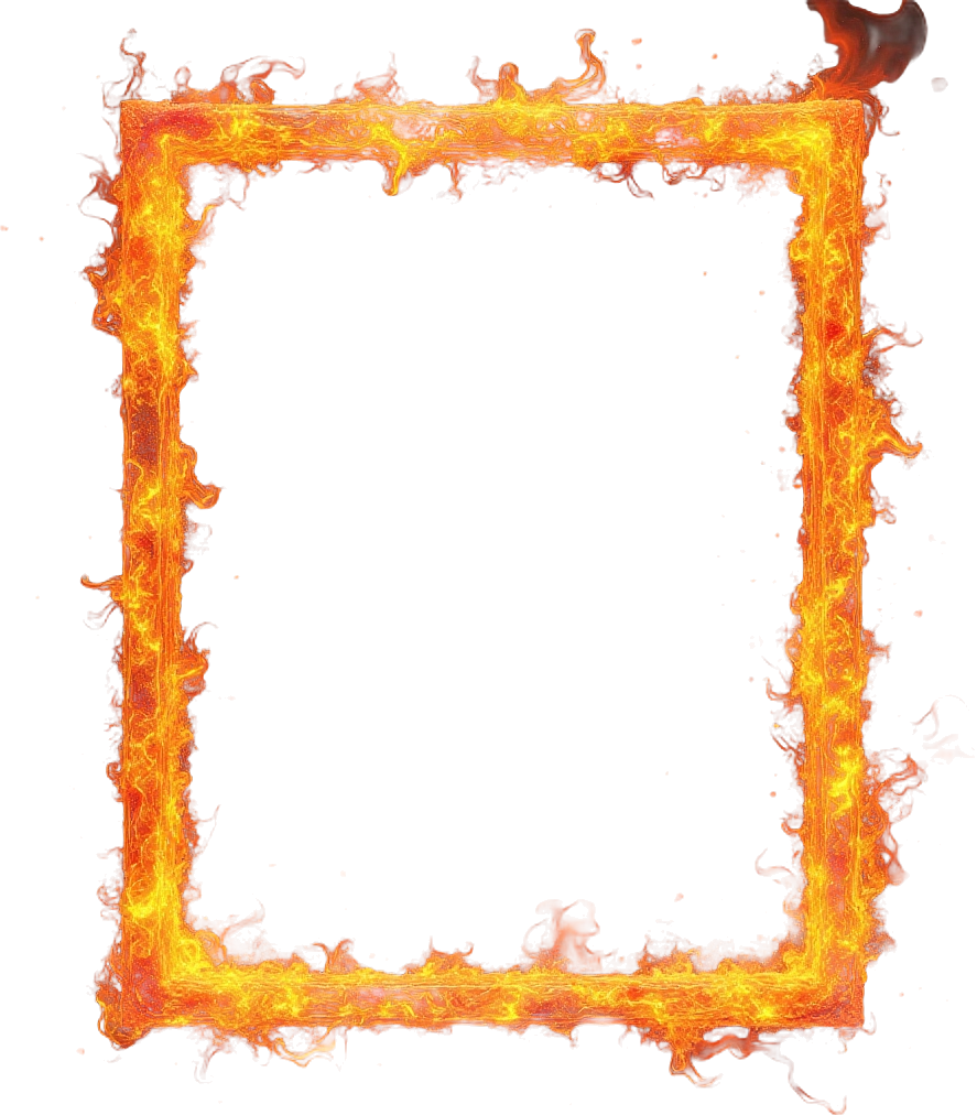 Flaming Square Frame